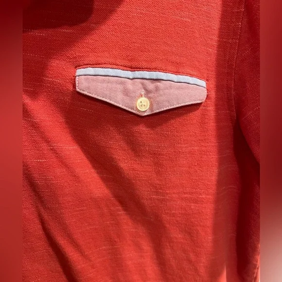 Saks Fifth Avenue Men’s Polo Style Shirt Size XL Red & Pink ❤️🩵 - Picture 3 of 8